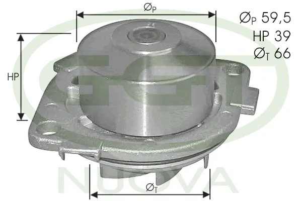 Pompe à eau, refroidissement du moteur GGT PA10750
