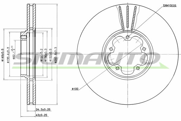 Disque de frein SIGMAUTO DBB112V