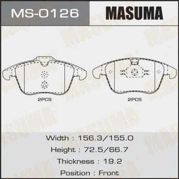 Jeu de mâchoires de frein MASUMA MS-0126