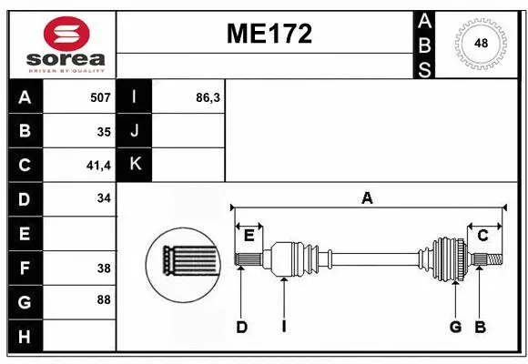 Arbre de transmission SERA ME172