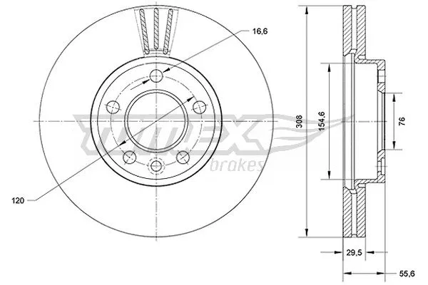 Disque de frein TOMEX Brakes TX 71-04