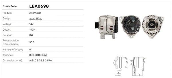 Alternateur LUSA LEA0698