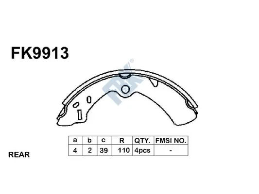 Jeu de mâchoires de frein FBK FK9913
