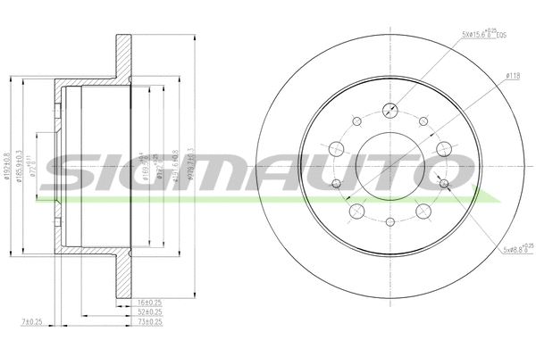 Disque de frein SIGMAUTO DBB653S