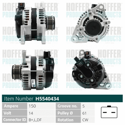 Alternateur HOFFER H5540434
