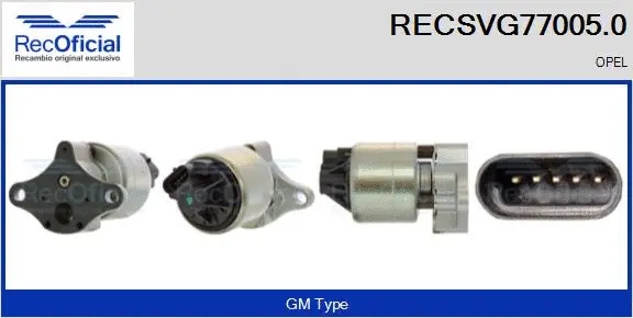 Vanne EGR RECOFICIAL RECSVG77005.0