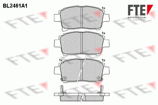 Kit de plaquettes de frein, frein à disque FTE 9010747