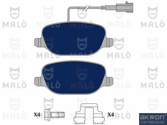 Kit de plaquettes de frein, frein à disque AKRON-MALÒ 1051114