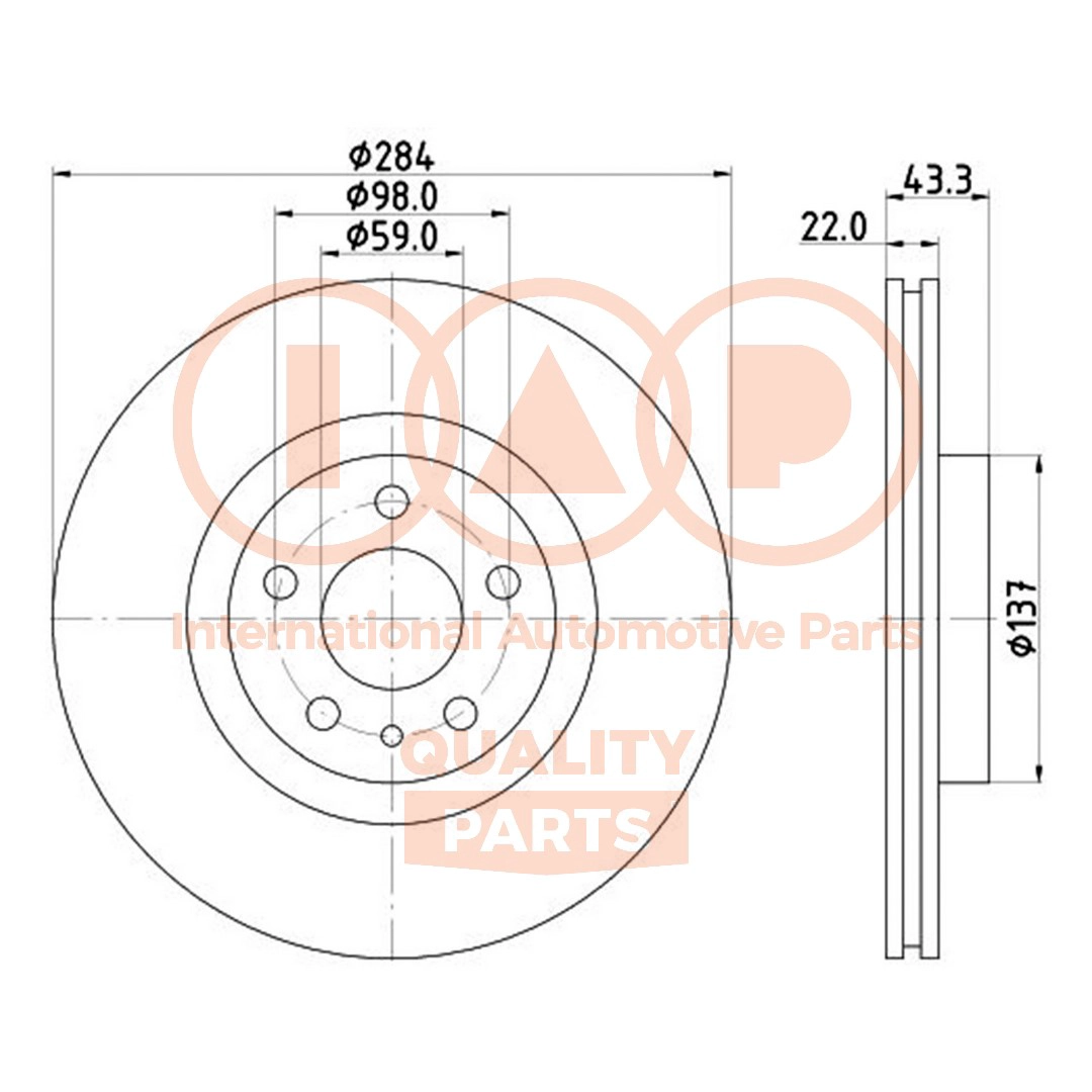 Disque de frein IAP QUALITY PARTS 709-08041