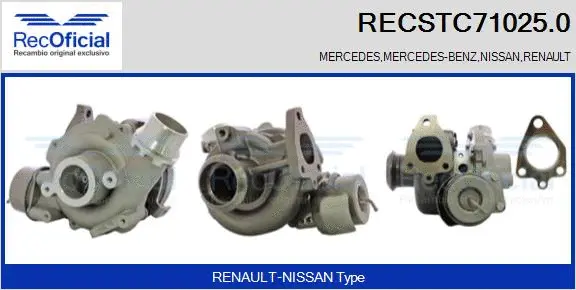 Turbocompresseur, suralimentation RECOFICIAL RECSTC71025.0