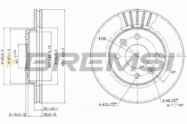 Disque de frein BREMSI CD6158V