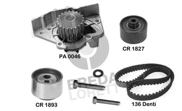 Pompe à eau + kit de courroie crantée BREDA LORETT KPA0102B