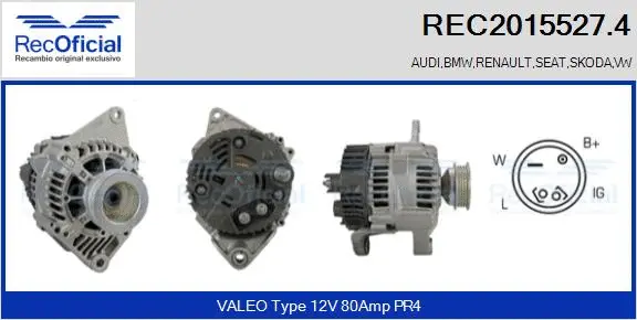Alternateur RECOFICIAL REC2015527.4