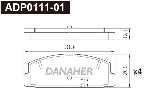 Kit de plaquettes de frein, frein à disque DANAHER ADP0111-01