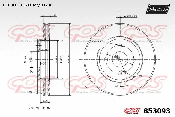 Disque de frein MAXTECH 853093