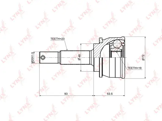 Jeu de joints, arbre de transmission LYNXAUTO CO-5759