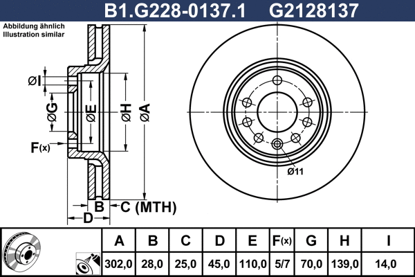 Disque de frein GALFER B1.G228-0137.1