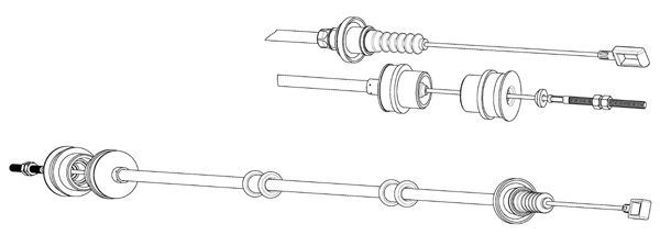 Tirette à câble, commande d'embrayage CEF CT01167