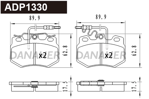 Kit de plaquettes de frein, frein à disque DANAHER ADP1330