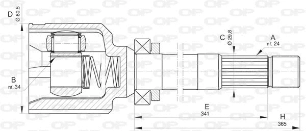 Jeu de joints, arbre de transmission OPEN PARTS CVJ5829.20