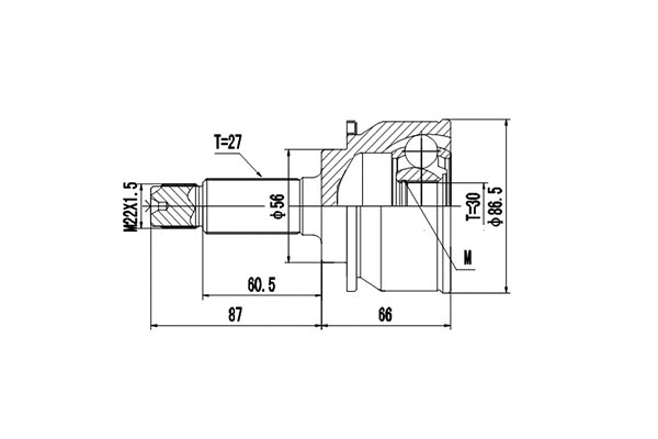 Jeu de joints, arbre de transmission DYNAMATRIX DCV856004