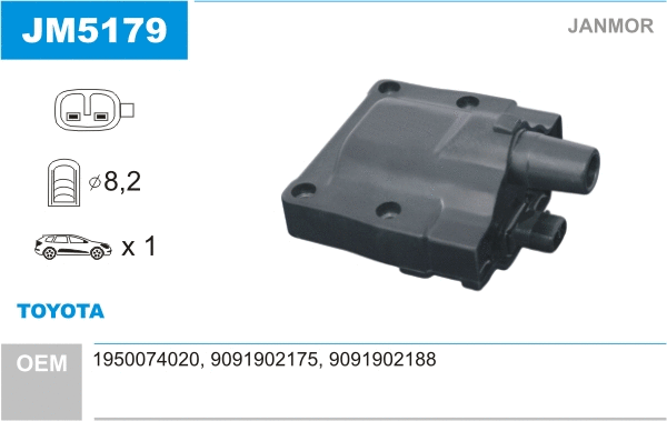 Bobine d'allumage JANMOR JM5179