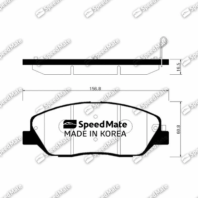 Kit de plaquettes de frein, frein à disque SpeedMate SM-BPH029