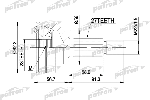 Jeu de joints, arbre de transmission PATRON PCV3610