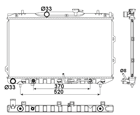 Radiateur, refroidissement du moteur NRF 53162