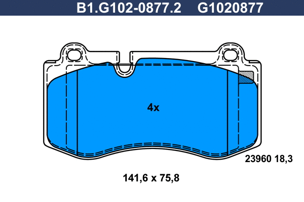 Kit de plaquettes de frein, frein à disque GALFER B1.G102-0877.2