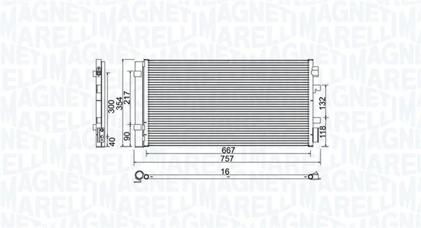 Condenseur, climatisation MAGNETI MARELLI 350203762000
