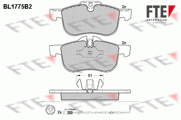 Kit de plaquettes de frein, frein à disque FTE 9010346