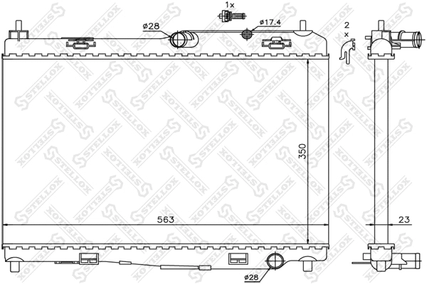 Radiateur, refroidissement du moteur STELLOX 10-26754-SX
