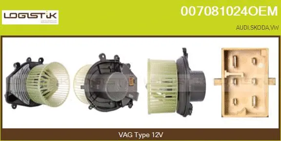 Pulseur d'air habitacle LGK 007081024OEM