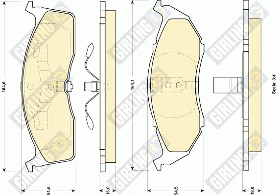 Kit de plaquettes de frein, frein à disque GIRLING 6140915