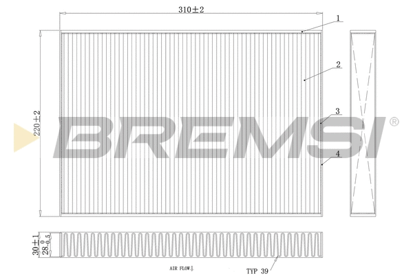 Filtre, air de l'habitacle BREMSI FC0410A