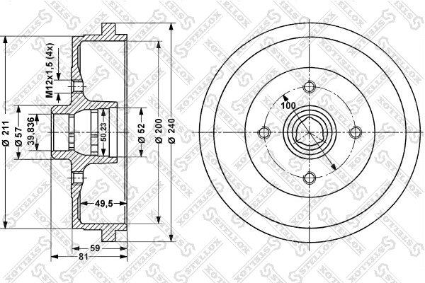 Tambour de frein STELLOX 6025-4709-SX
