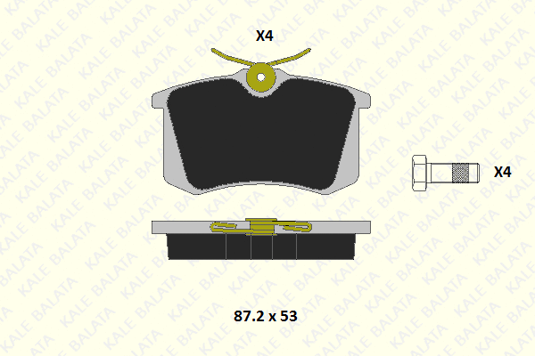 Kit de plaquettes de frein, frein à disque KALE 20961 172 44