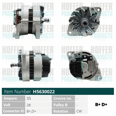 Alternateur HOFFER H5630022