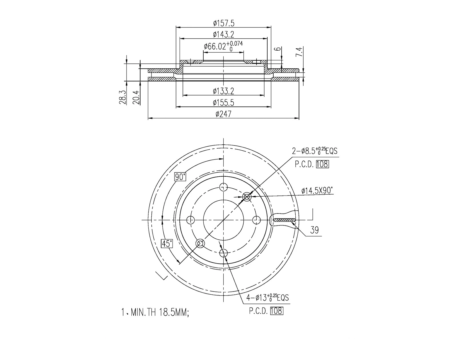 Disque de frein A.Z. Meisterteile AZMT-44-024-1417