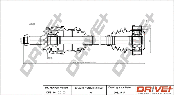 Arbre de transmission Dr!ve+ DP2110.10.0106