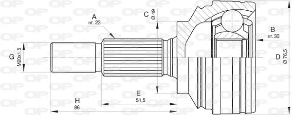 Jeu de joints, arbre de transmission OPEN PARTS CVJ5799.10