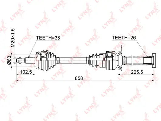 Arbre de transmission LYNXAUTO CD-1162