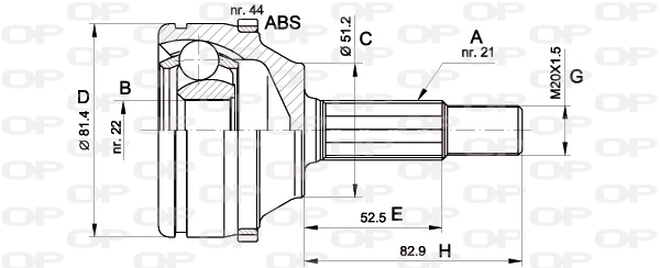 Jeu de joints, arbre de transmission OPEN PARTS CVJ5306.10