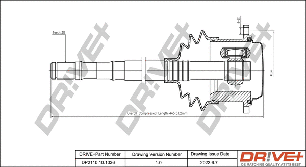 Arbre de transmission Dr!ve+ DP2110.10.1036