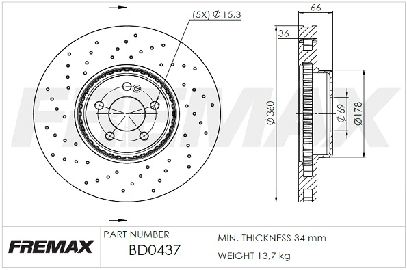 Disque de frein FREMAX BD-0437