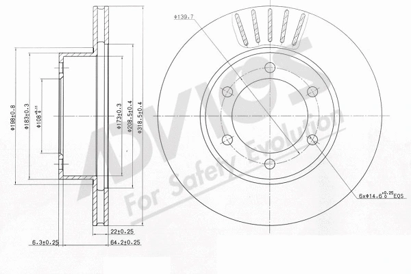Disque de frein ADVICS-SEA A6F234