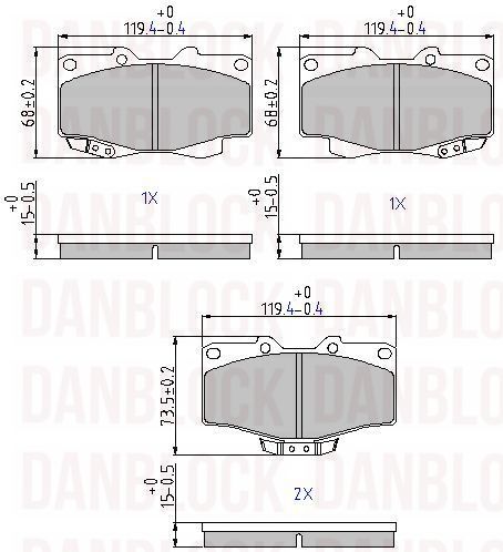 Kit de plaquettes de frein, frein à disque DANBLOCK DB 510105