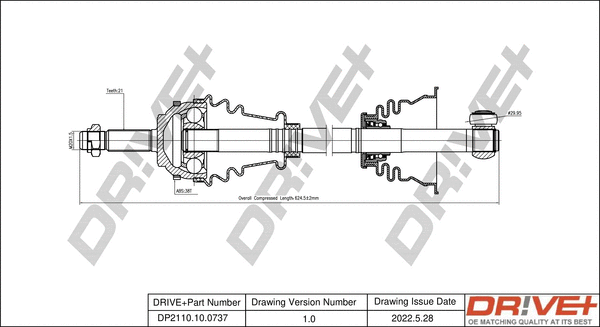 Arbre de transmission Dr!ve+ DP2110.10.0737