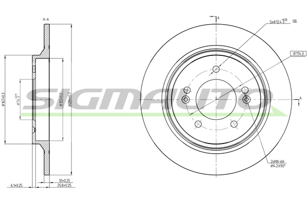 Disque de frein SIGMAUTO DBC604S